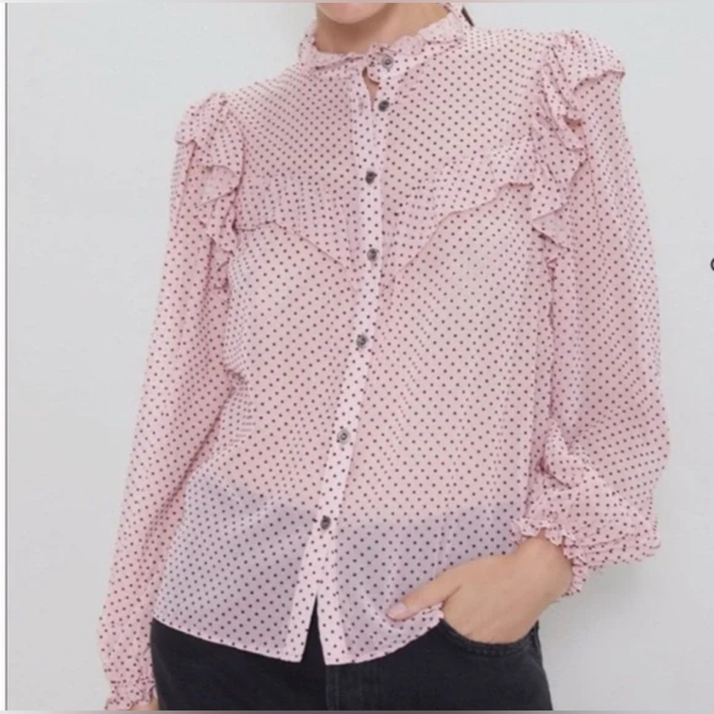 Zara pola dot blouse